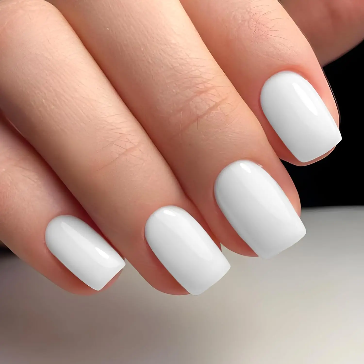 Faux ongles à pression blanc lait, 120 pièces, Gel carré moyen brillant, 10 tailles, couverture complète, décorations quotidiennes réutilisables pour les ongles