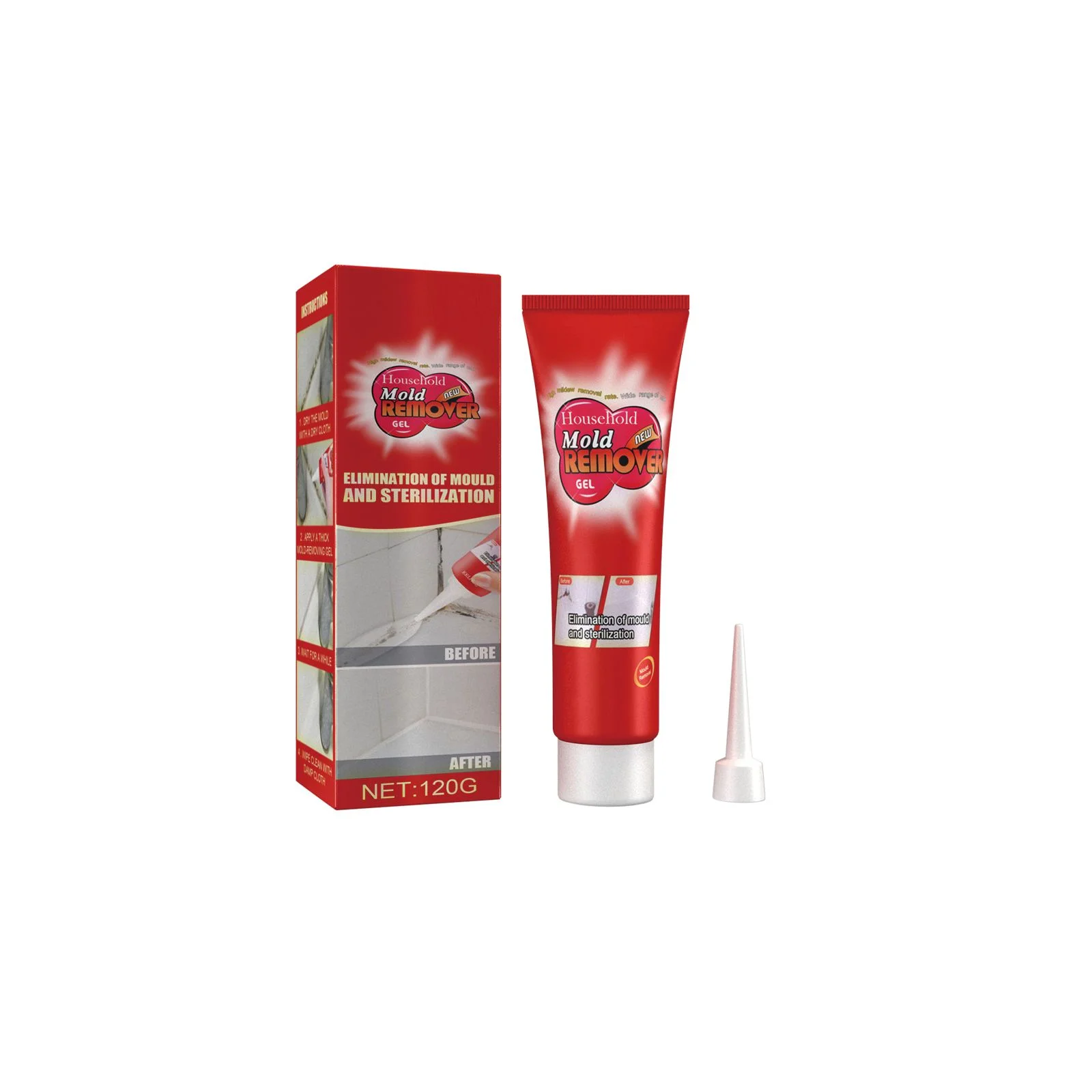 Mold Mildew Remover Gel Washing Machine Refrigerator Seal - Household Cleaning Paste Penetrates Removes Stains Without Scrubbing