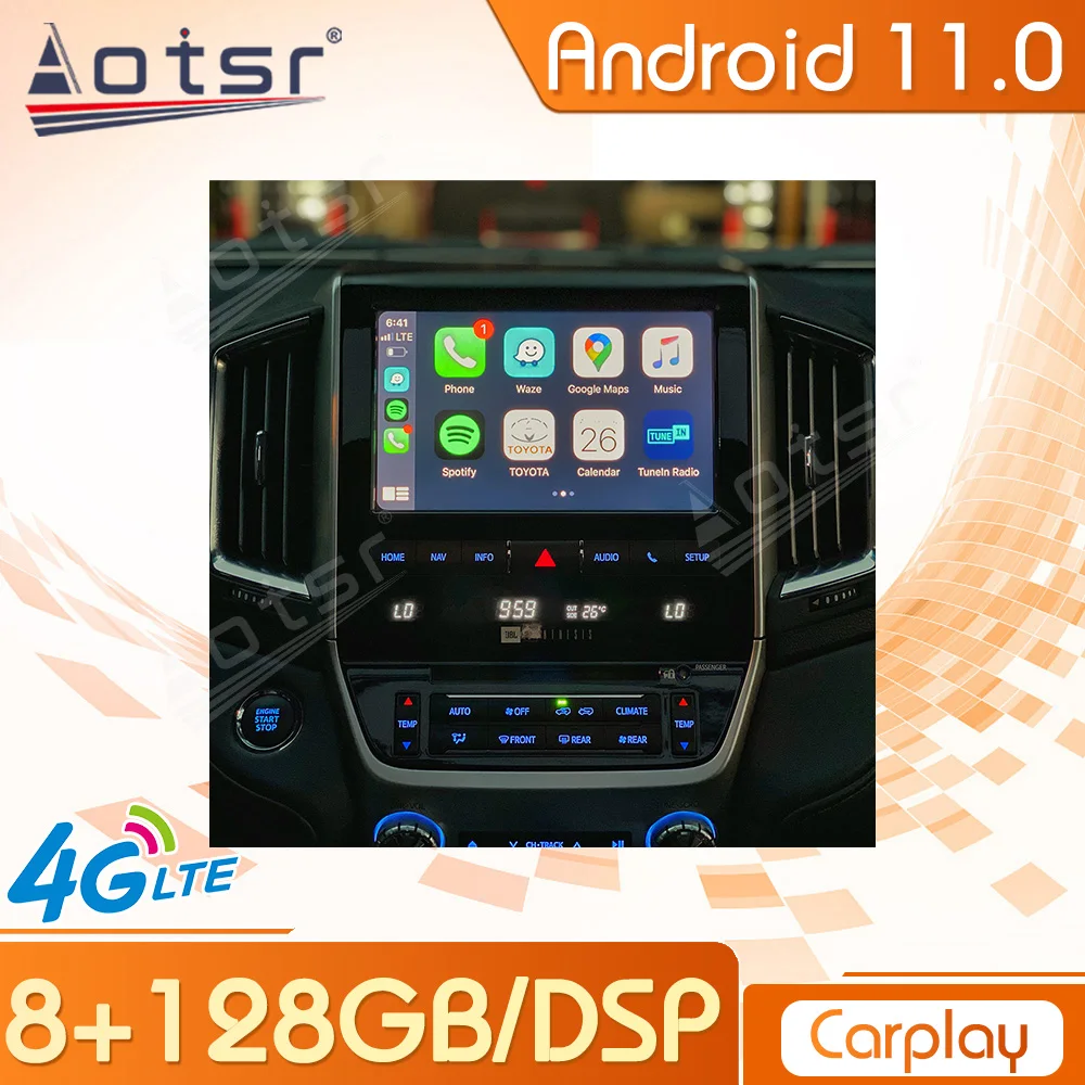 

Original Vehicle Screen Upgrade Car Central Multimedia For Toyota Land Cruiser LC200 2016-2021 LTE GPS Audio Radio Player Stereo