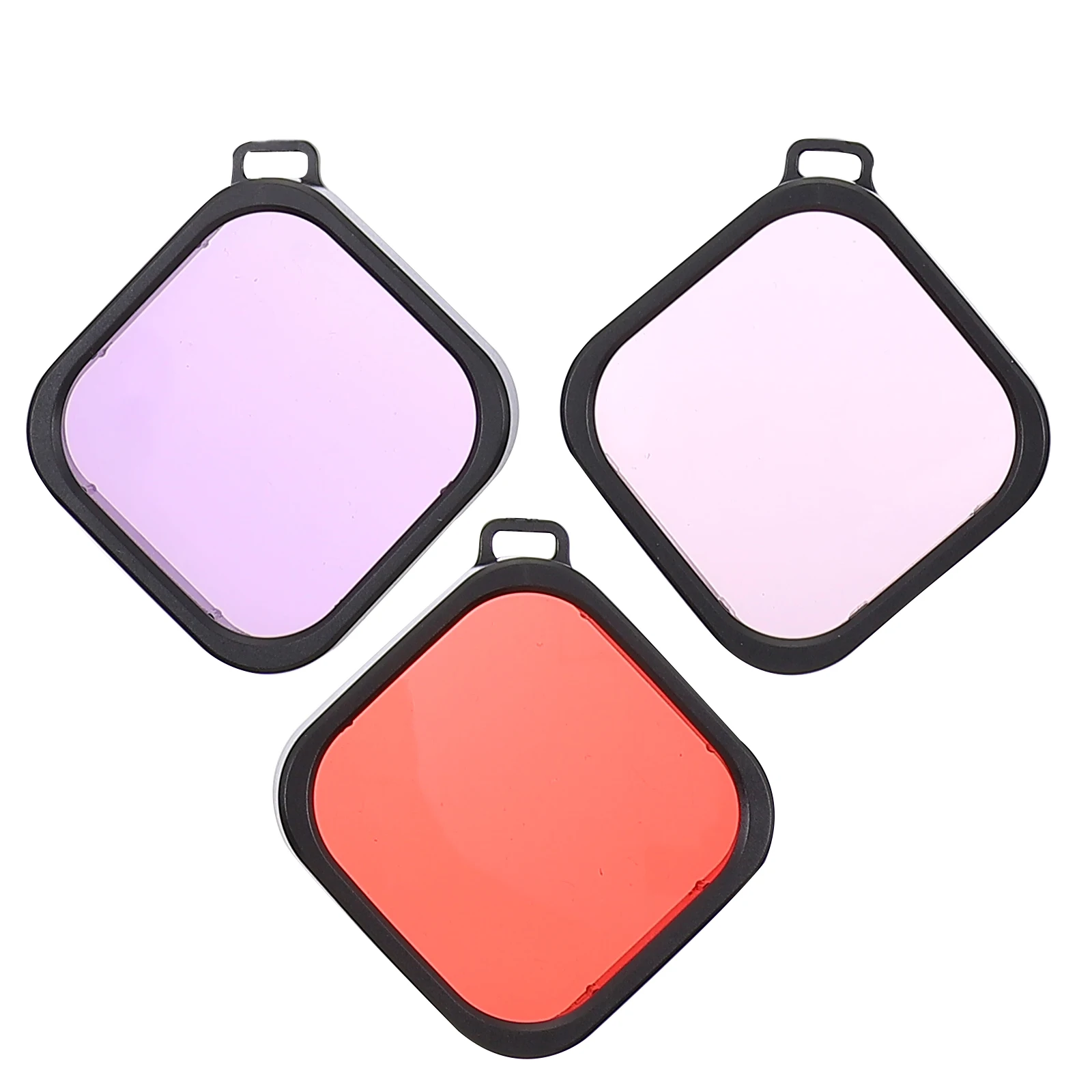 

3pcs Diving Lens Filter Red Pink Purple ABS Glass Color Correction Underwater Photography Dive Housing Protective Case Camera