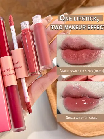 Double End Lip Glaze Full Gloss Mirror And Matte Velvet Long Term Color And Moisture Lip Gloss Anti Stain Cosmetic Lip Glaze