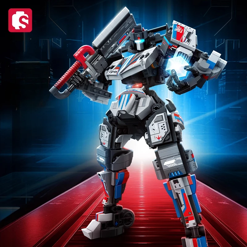 

Строительные блоки Senbao, робот-меха, разбивающий ветер, серебряная тень, сборная модель, синий метеор, ручной орнамент, игрушка для мальчика