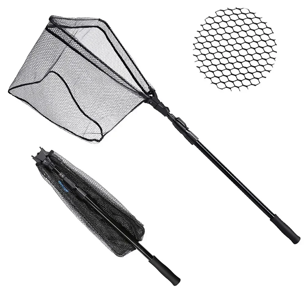 

SANLIKE Black Triangle Handle Fishing Net Retractable Folding Pole Handle Tackle Fishing Tackle Carp Catching Accessories