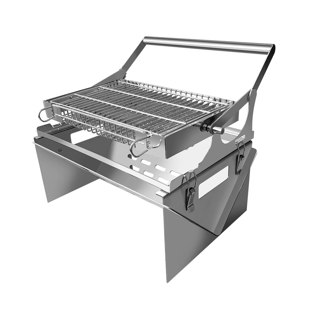 bbq grill Camping turnover The top bbq grid could over turn 360⁰through the handle,charcoal pan with foldable legs