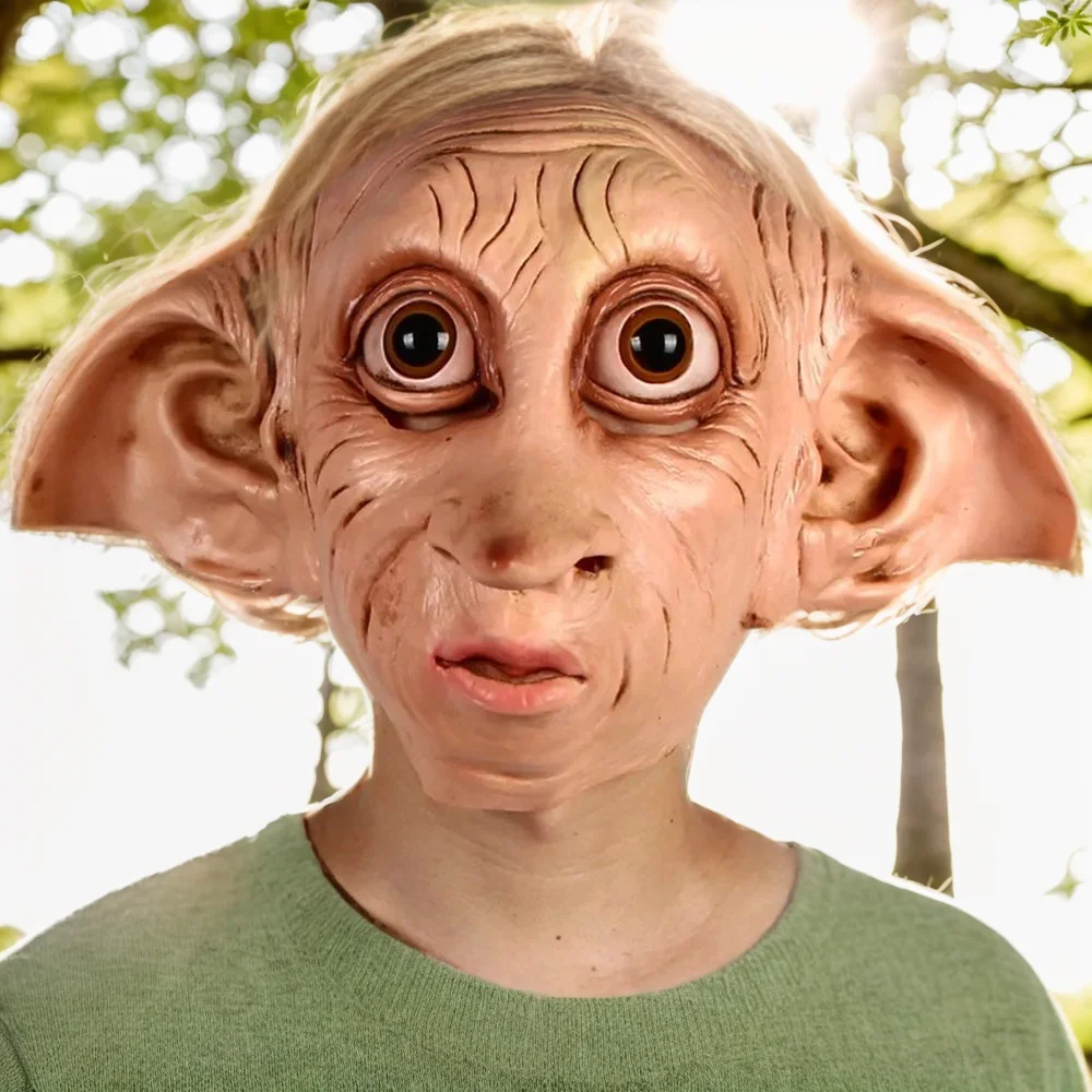 Dobby Mask Fancy Dress Up Party Headgear Meng Stay Lifelike Latex Mask  House-Elf Cosplay Costume Props Halloween