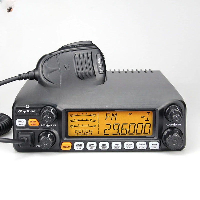 AnyTone 5555N II 60W SSB High Power CB Radio 27mhz with Long range CB Radio 25.615~30.105MHz Vehicle Mounted Radio