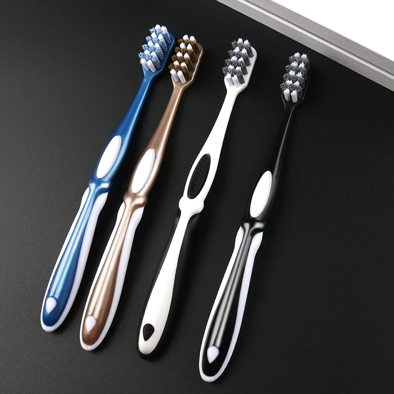 Medium Hard Bristled Toothbrush,Set of 6, Medium Harder Bristles For Deeper Cleaning,Large Brush Head Toothbrush Independent