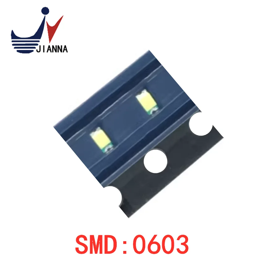 Patch LED 0603 Rouge Vif Bleu Jaune Blanc Vert Violet, 100 Pièces