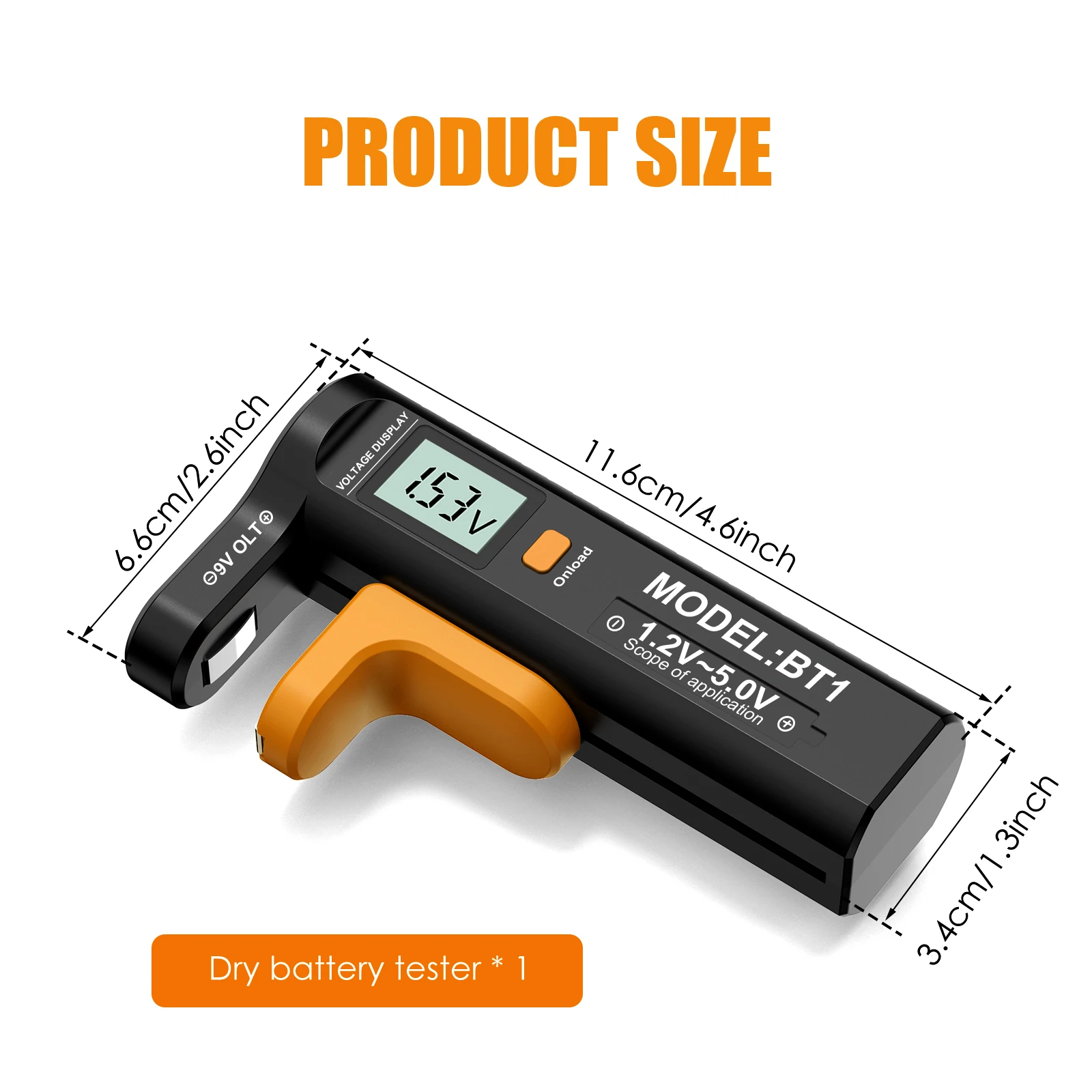 Handheld Battery Tester 9V 1.5V Battery Load Analyzer Universal Digital Battery Tester Voltage Checker for AAA AA Cell Battery