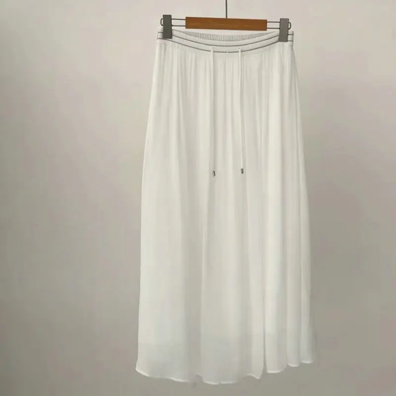 Women's Spring Summer New High Waist Big Swing Half length Skirt Versatile Skirt