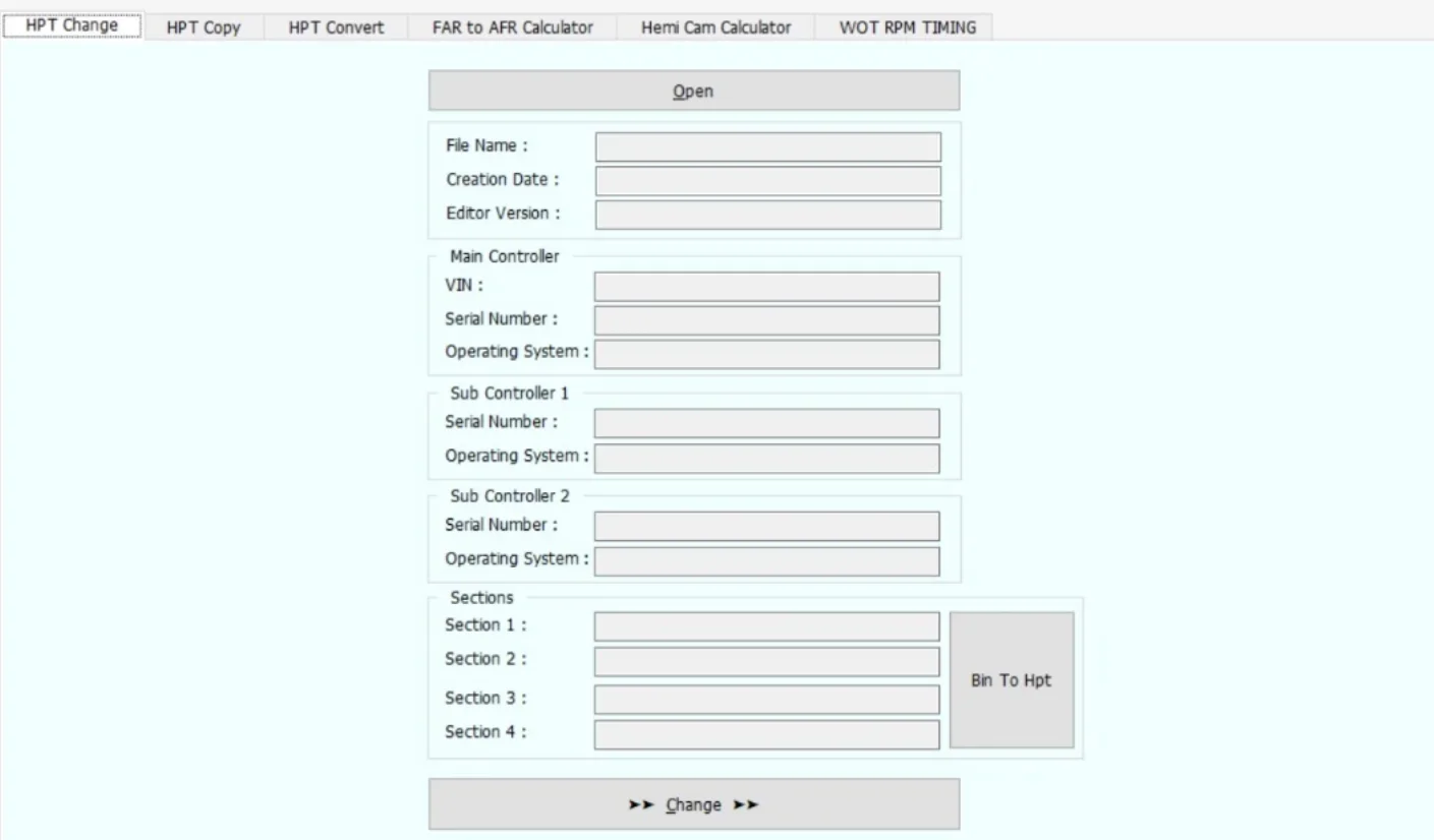 2024 BIN to HPT Converter Software HPT File Editor 2.5 for HP Tuners .BIN File Editing .HPT Raw Edit Unlock Tuner