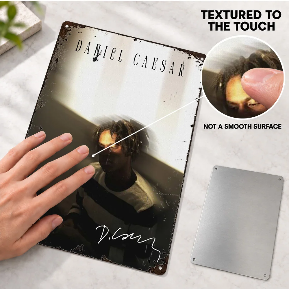 Daniel Caesar Portrait Textured Metal Poster Customized Aluminum Sign Color Photography Wall Art For Home Office Music Fan Gift