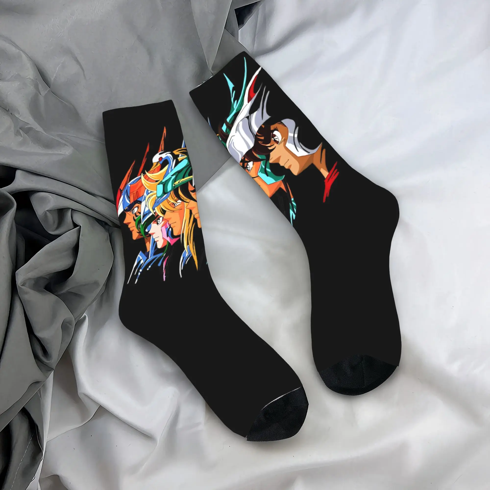 Calcetines de vestir con diseño de tema de los Caballeros del Zodíaco Merch para uso diario Calcetines de anime antideslizantes