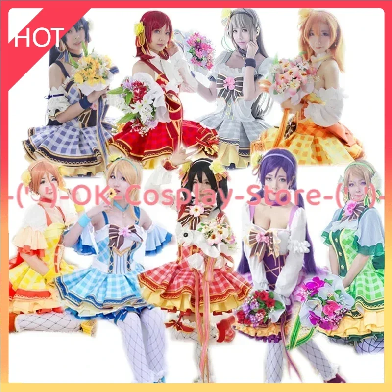 Lovelive! Boeket Handbloem Wakker Liefde Live Alle Leden Full Set Umi Kotori Maki Nico Rin Cosplay Kostuum Schattige Lolita Jurk