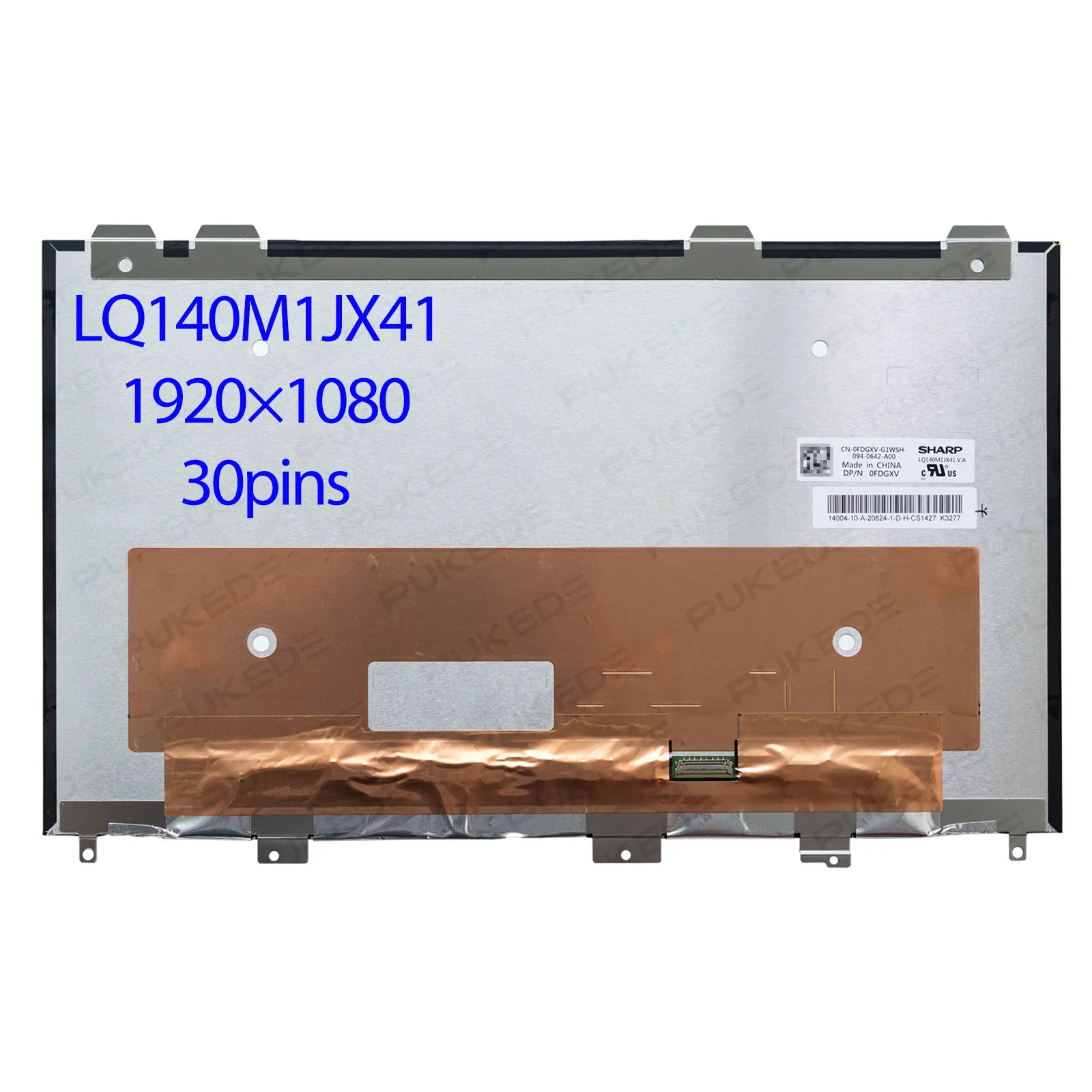 

Original 14.0"icnh Laptop Lcd Screen LQ140M1JX41 DP/N 0FDGXV For DELL Inspiron 7490 FHD 1920x1080 30pins (NON-TOUCH)