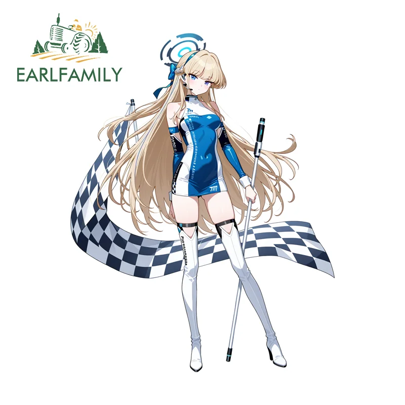 EARLFAMILY Blue Archive Toki Car Stickers Racing Suit Amsuing Car Wiper Luggage Decal Suitable for Auto Camper Custom Printing