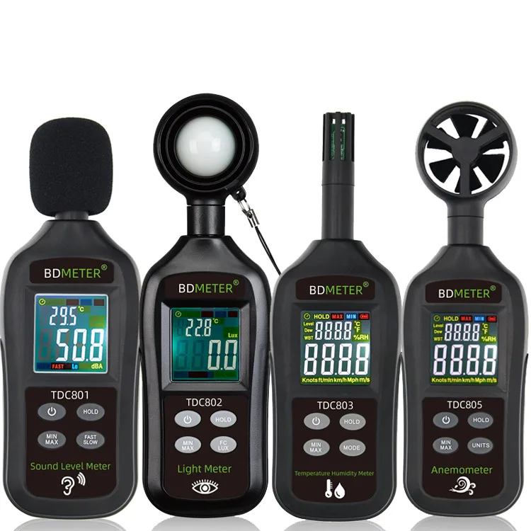 

Best Wind Speed Meter Anemometer Thermo Hygrometer Temperature Humidity Lux Light Meter Decibel Noise Sound Level