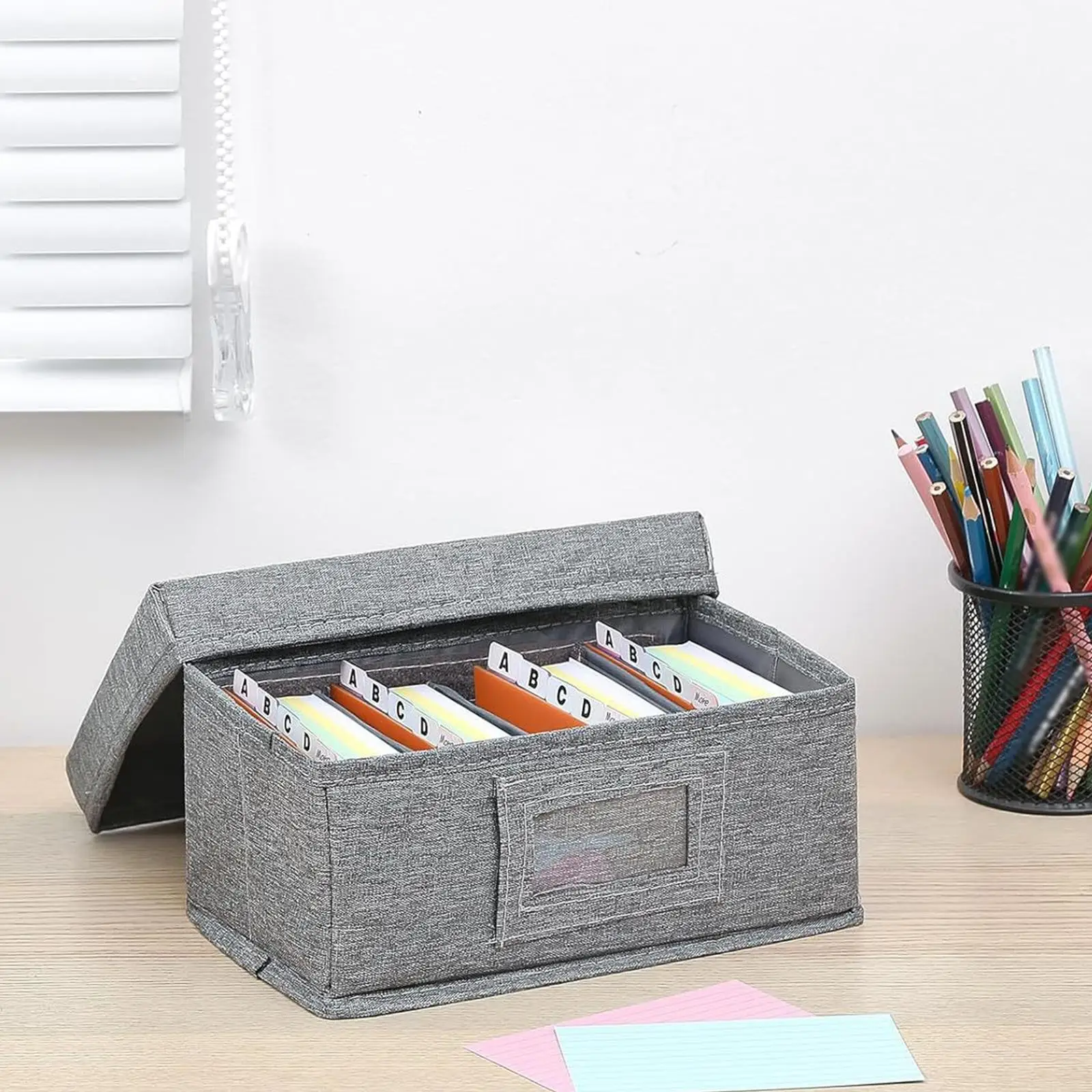 Index Card Dividers Storage Box Flashcards Office Supplies Compact Organizer