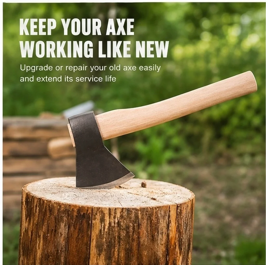 1Set Axe Handle Set Wooden Replacement Hatchet Handle Woodworking Tool Axe Wedges Reinforcing Taper Wedges for Tool Repair