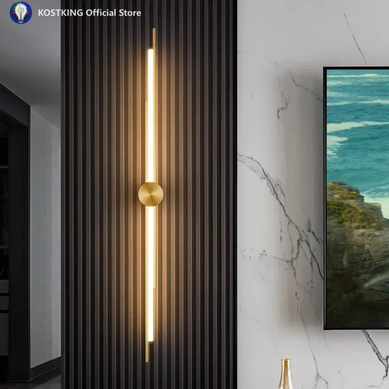 All Copper High-grade Luxury 3 Color Dimming LED Wall Lamp 85~265V Remote Control APP Dimmable For Indoor Lighting Decoration
