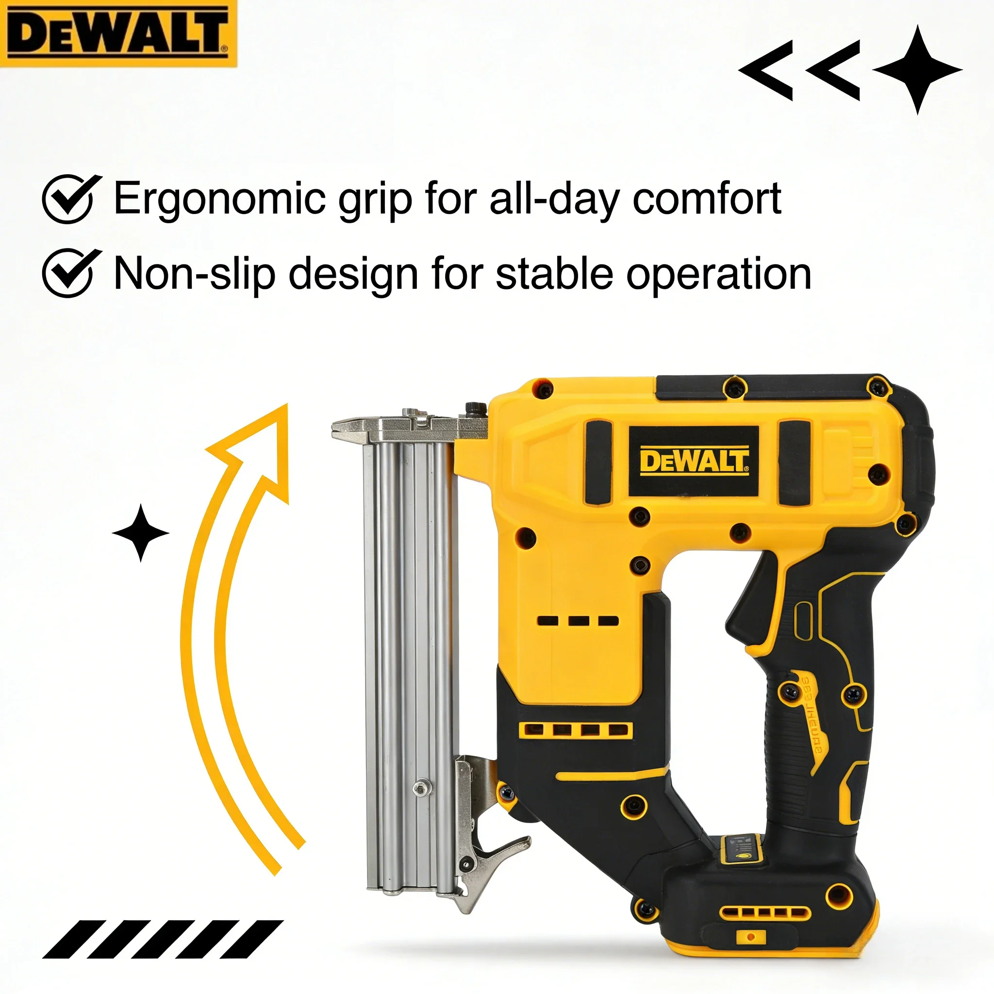 DEWALT Compact 18 Gauge Cordless Nail Gun: Professional Handheld Tool for Precision Trim & Framing (Tool Only)