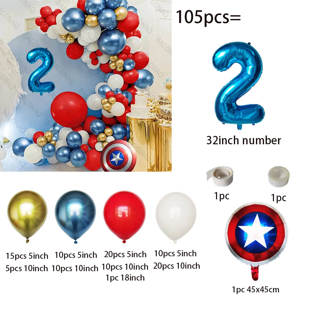 1Set Captain America Balloons Shield Kids Birthday Party Decoration Baby Shower The Avengers Inflatable Toys Air Globos