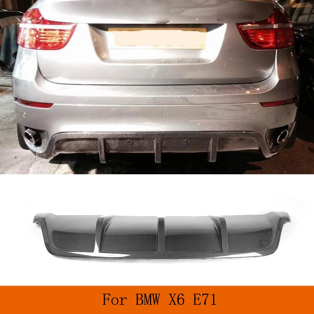 Carbon Fiber / FRP Black Car Rear Bumper Lip Diffuser For BMW E71 X6 2008-2014 Exhaust Diffuser Car Accessories Spoiler