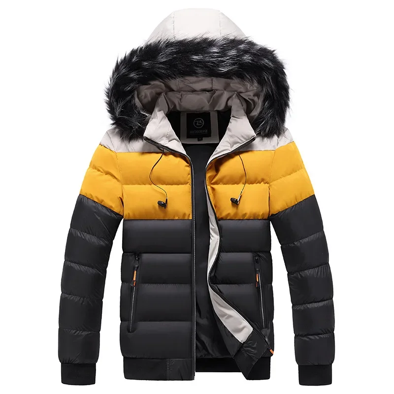 Men Hooded Fur Collar Winter Jackets Warm Parkas Good Quality Male Slim Fit Winter Coats Hat Detachable Casual Down Jackets 5XL