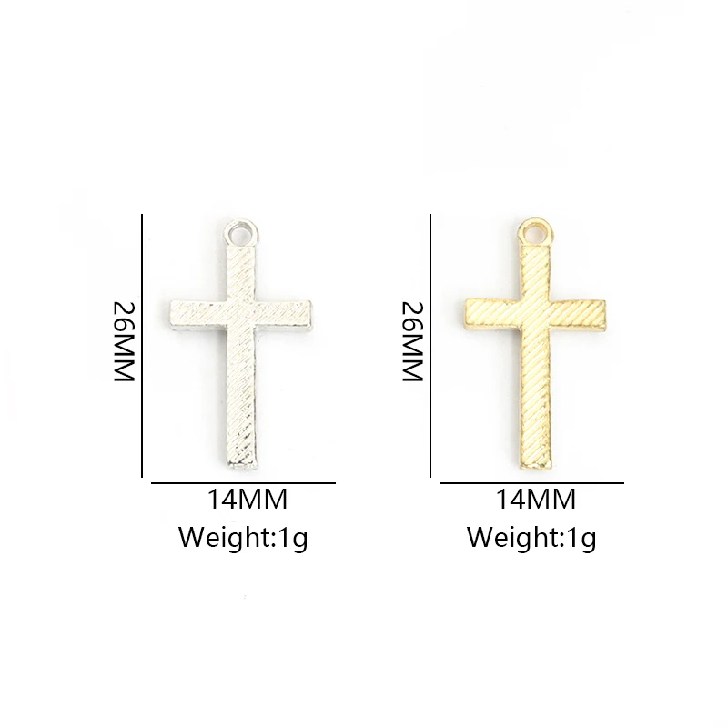 10pcs Glaring Crystal Cross Charm Catholic Belief Jesus Crucifix Alloy Pendant DIY Necklace Earring Keychain Jewelry Accessories