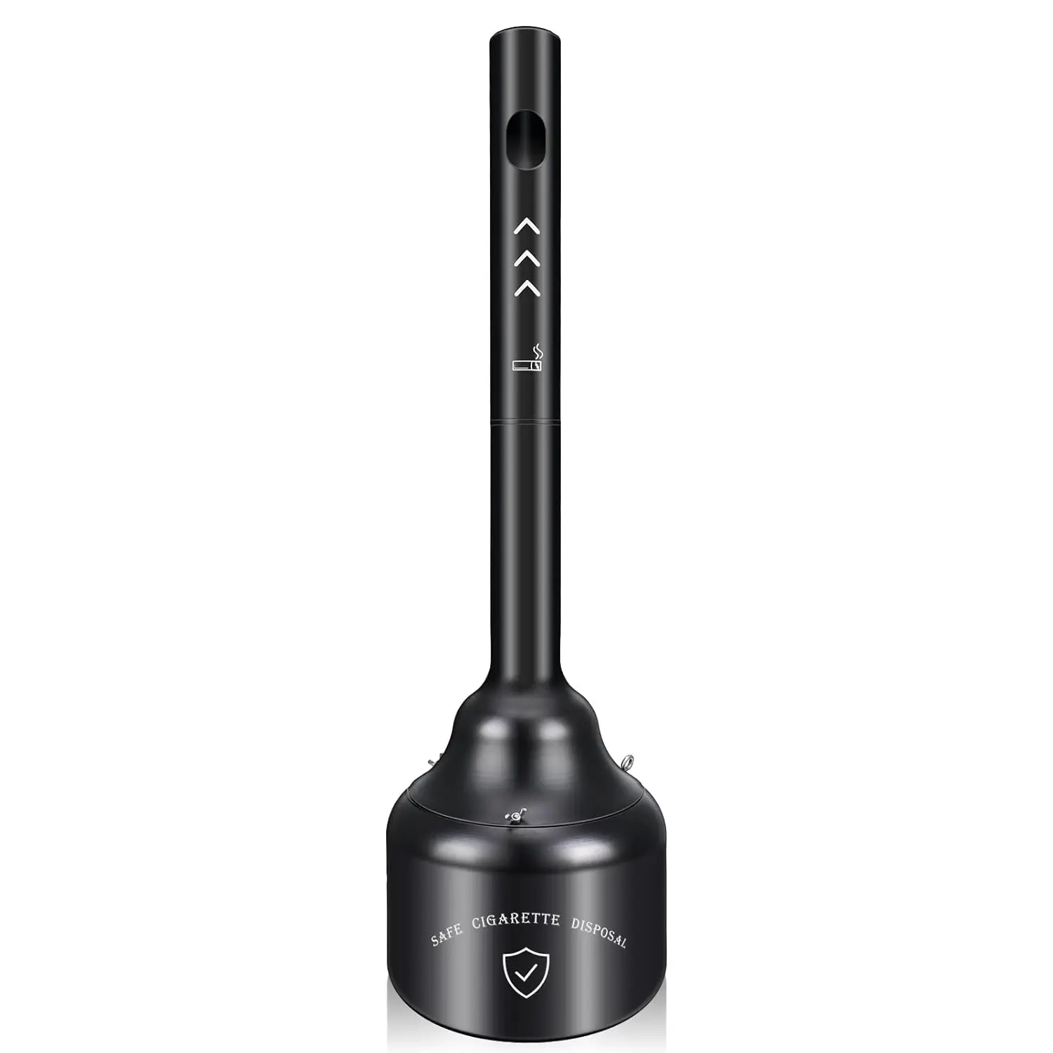 

5 Gallon Steel Cigarette Butt Receptacle for Outdoor Use, Black - Keep Area Clean and Fresh