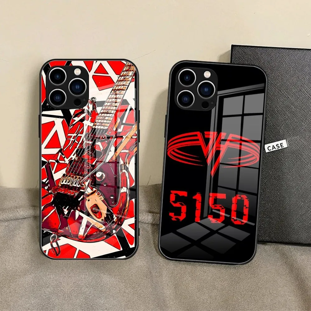 جراب هاتف جيتار جرافيك إدي فان هالين ، غطاء خلفي من الزجاج المقسى ، أيفون 15 برو ماكس ، أيفون 14 برو ، أيفون 12 ، أيفون 13 ميني ، أيفون إكس آر ، أيفون إكس إس ، iPhone 8 ، iPhone 7 Plus ، iPhone SE