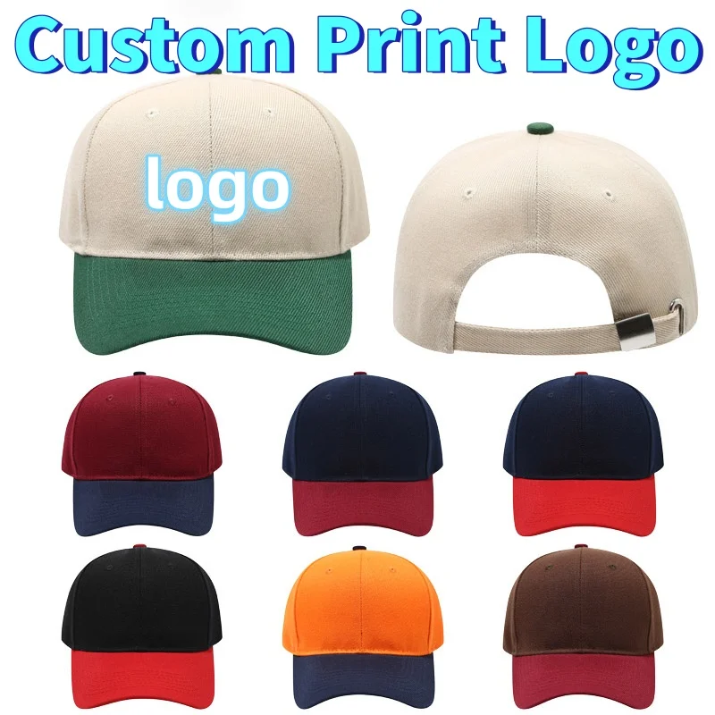 Customized Printed Logo Men's And Women's Fashion And Tidal Current And Versatile Duck Tongue Caps Color Blocked Baseball Hats