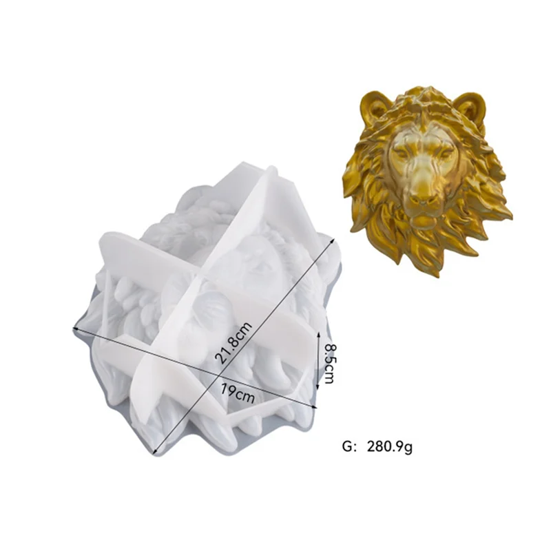 NOCM Lion Resin Mol, Mold Stereo Statue Door Decoration Wall Hanging Animal Silicone Mold for Wall Hanging, Window Door Decor