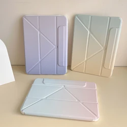 Dégradé de comparateur de couleur simple avec porte-crayon, étui pour iPad 10.2, 9e, Air5, 4e génération, 10.9, 2022, 10e, iPad 9.7, 5, 6e, 2024, Pro11