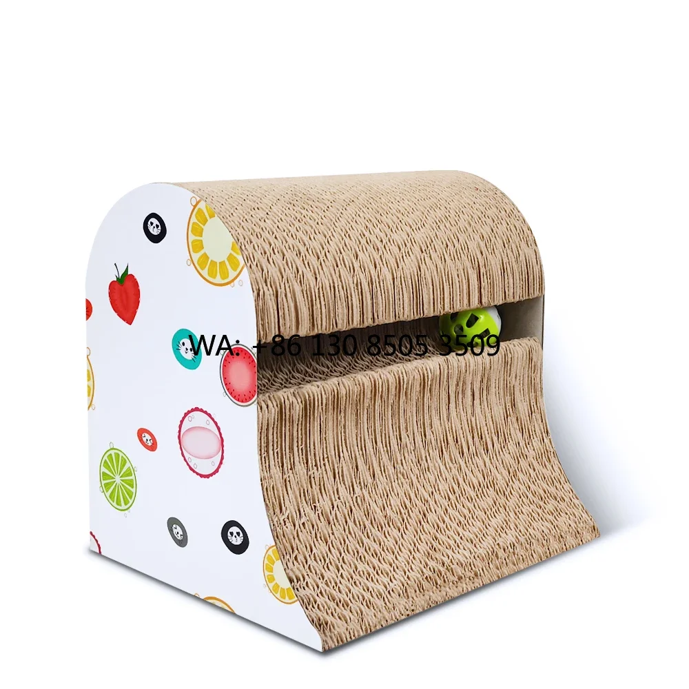 

Amuse oneself Fat Cat scratch Space formula Large Paper Cardboard Cat claw board Houses IC-5066 Fruit bell Grappling board