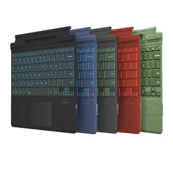 Detachable Keyboards for Surface Pro 8/9 Tablets Touchpad Magnetic Keypad Stain Resistant and Colorful Lighting