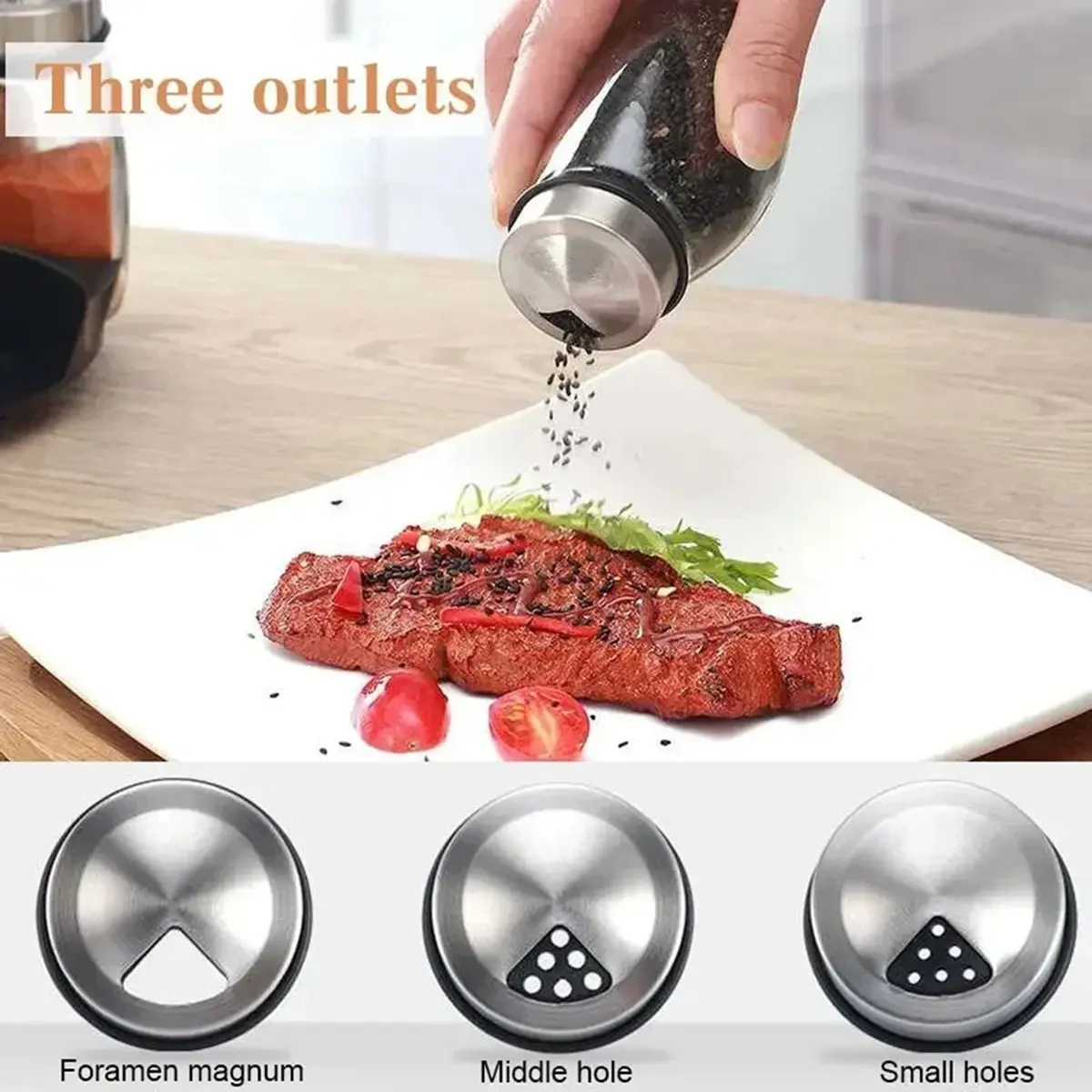 NEW Single Bottle Glass Jar and Spice Jar Set Rack Glass Seasoning Sugar Pepper Bottles Salt Shakers Holder Storage Rack
