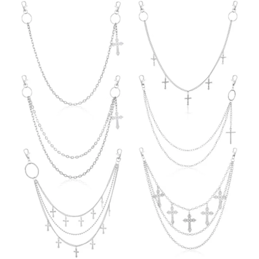 Body Jewelry Goth - 6 Pcs Jeans Chain Belt Waist