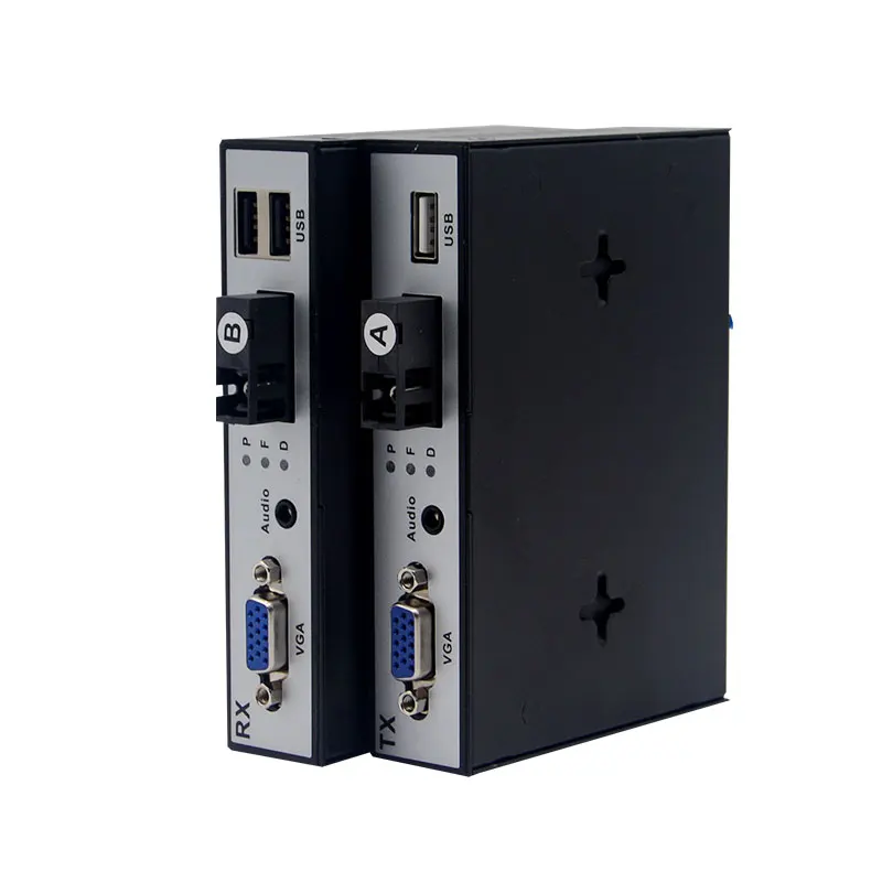 1080P VGA su fibra ricetrasmettitore Extender 20KM VGA a convertitore in fibra ottica con audio KVM USB
