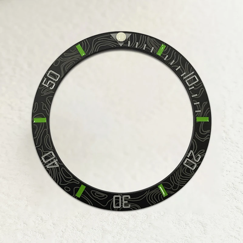 커브드 시계 베젤 탄소 섬유 세라믹 인서트 링, 38mm x 30.7mm, SKX007 SKX009 SRPD SUB NH35 NH36 시계 케이스에 적합, 수정 부품