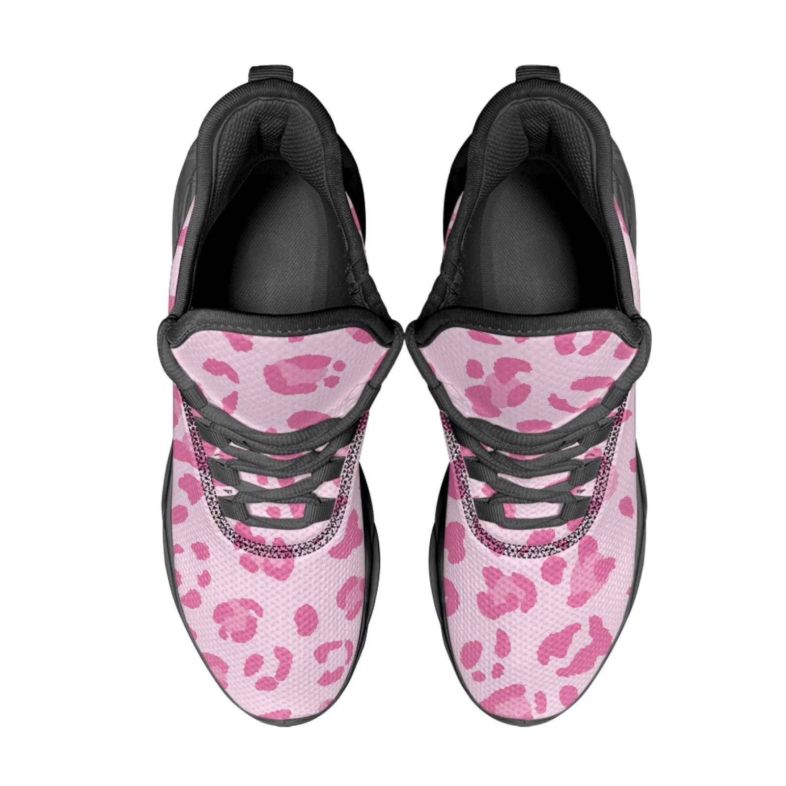 PENSTROLL PENSTROLL Pink Leopard Print Non Slip Unisex Athletic Sneakers, Mesh & EVA Shoes for Gym Hiking Fall Fashion