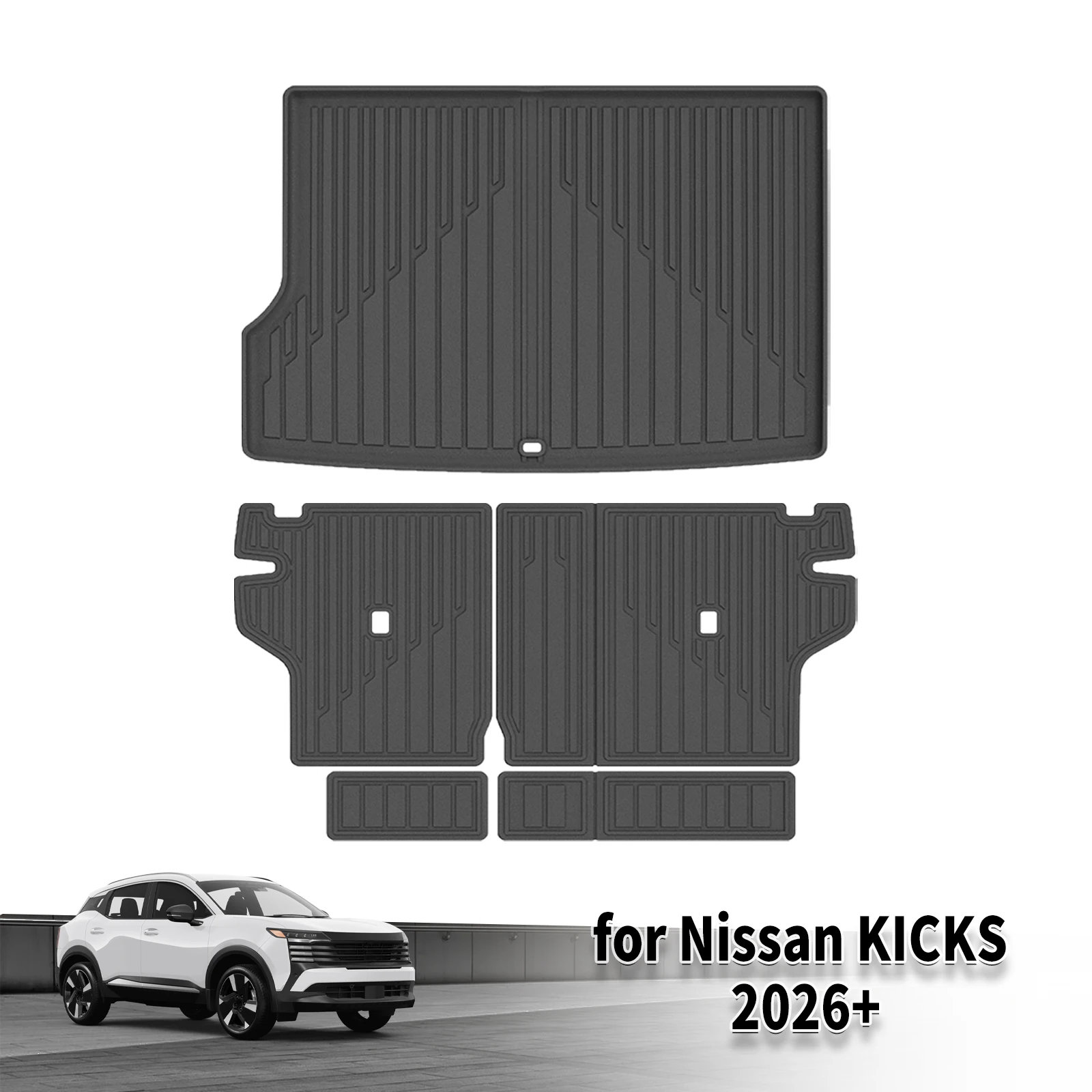 for Nissan KICKS 2026 2027 e-POWER Hybrid RHD TPE Car Floor Mats & Trunk Mat Protector, Waterproof, Easy Clean Car Accessories