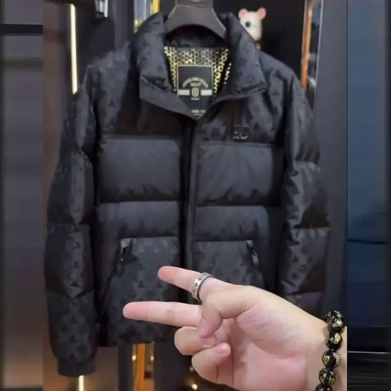 European winter new cotton clothes 2025 thermal stand-up collar printed jacket fashionable and slim