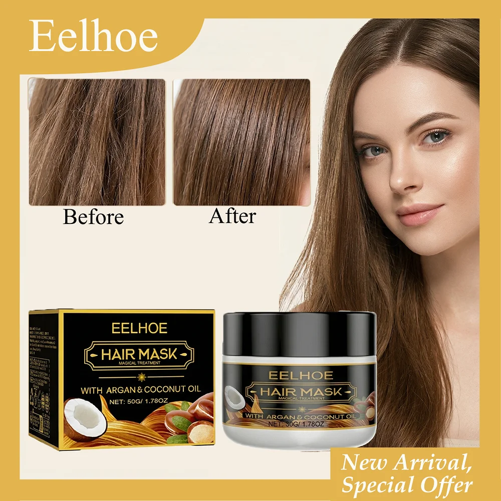 

Маска-кондиционер для волос Eelhoe 50 г, восстанавливает поврежденные волосы, придает блеск, проникает в глубину и питает корни волос.