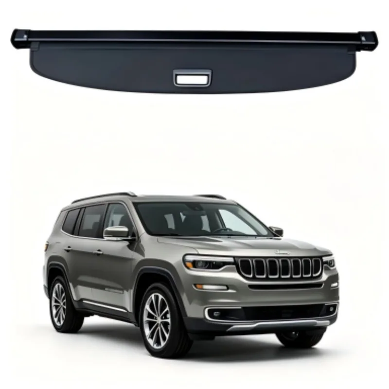 Cargo Cover Trunk Privacy Shade Rear Security Partition Anti-Theft Shield Retractable Organizer for Jeep Grand Commander 2019+