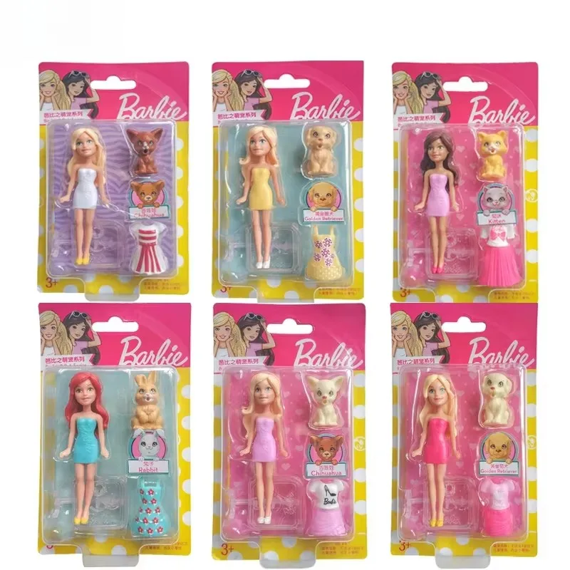 Muñeca Barbie Original para mascotas, gato, perro, serie de ropa, accesorios, falda, vestido, muñecas Reborn de 10cm, juguetes para niñas, regalo para cumpleaños