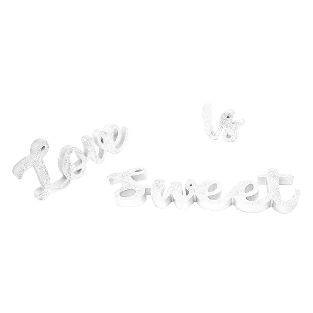 Love IS Sweet and Heart Wooden Sign Wedding Table Centerpiece Photo Props for Thanksgiving Day