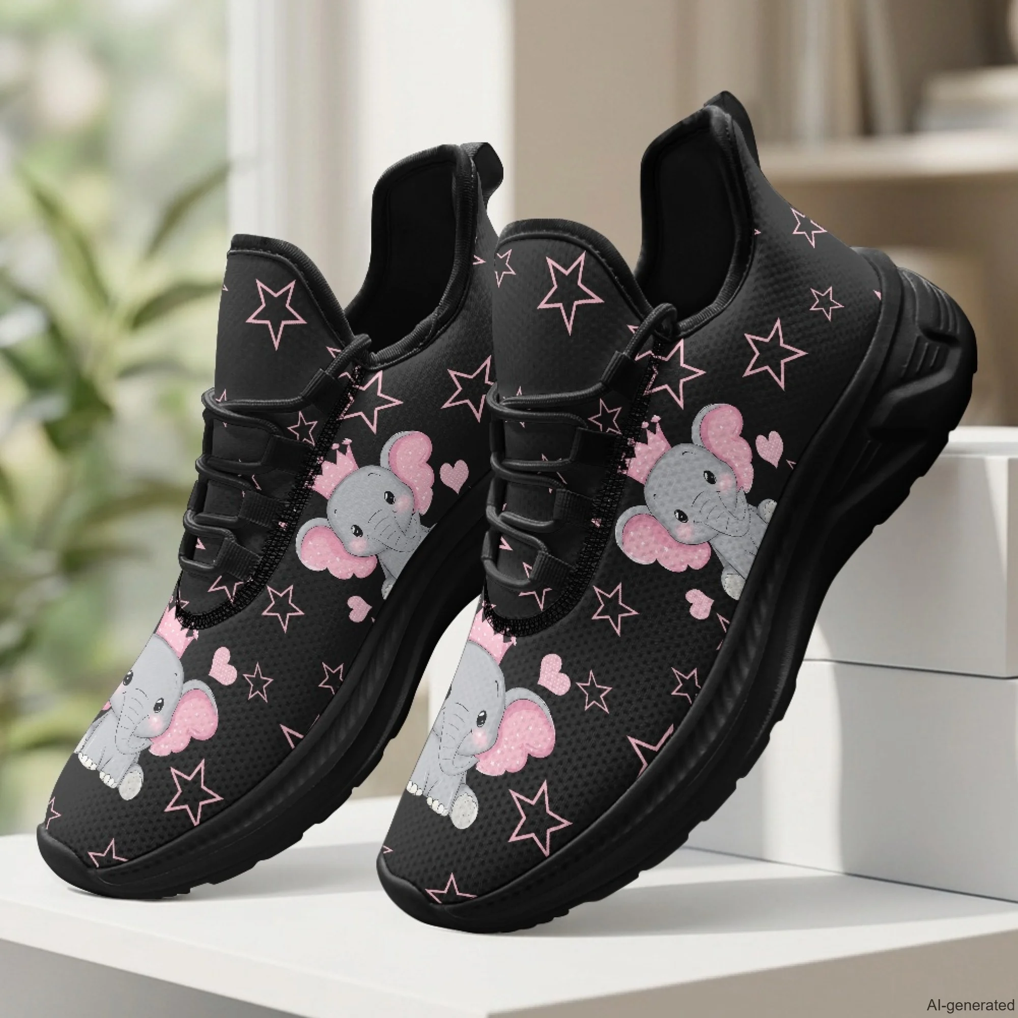XIXIRIMIDO Womens Walking Shoes Cute Elephant Print Football Sneakers Mens Gym Sports Casual Fashion Shoes Trainers Shoes 35-48