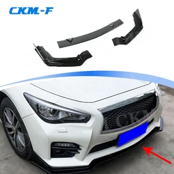 3 PCS ABS Black Front Lip Spoiler Splitters Flaps For Infiniti Q50 Q50S 2014-2017 Head Bumper Chin Crash Guard Car Styling