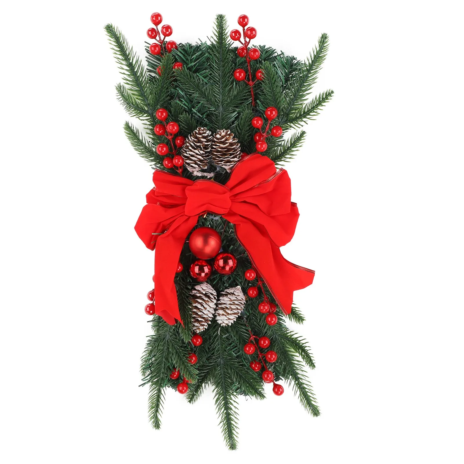 The Cordless Prelit Stairway Trim Christmas Wreaths For Front Door Live Christmas Wreath Wreath Led Lights Wreath Christmas